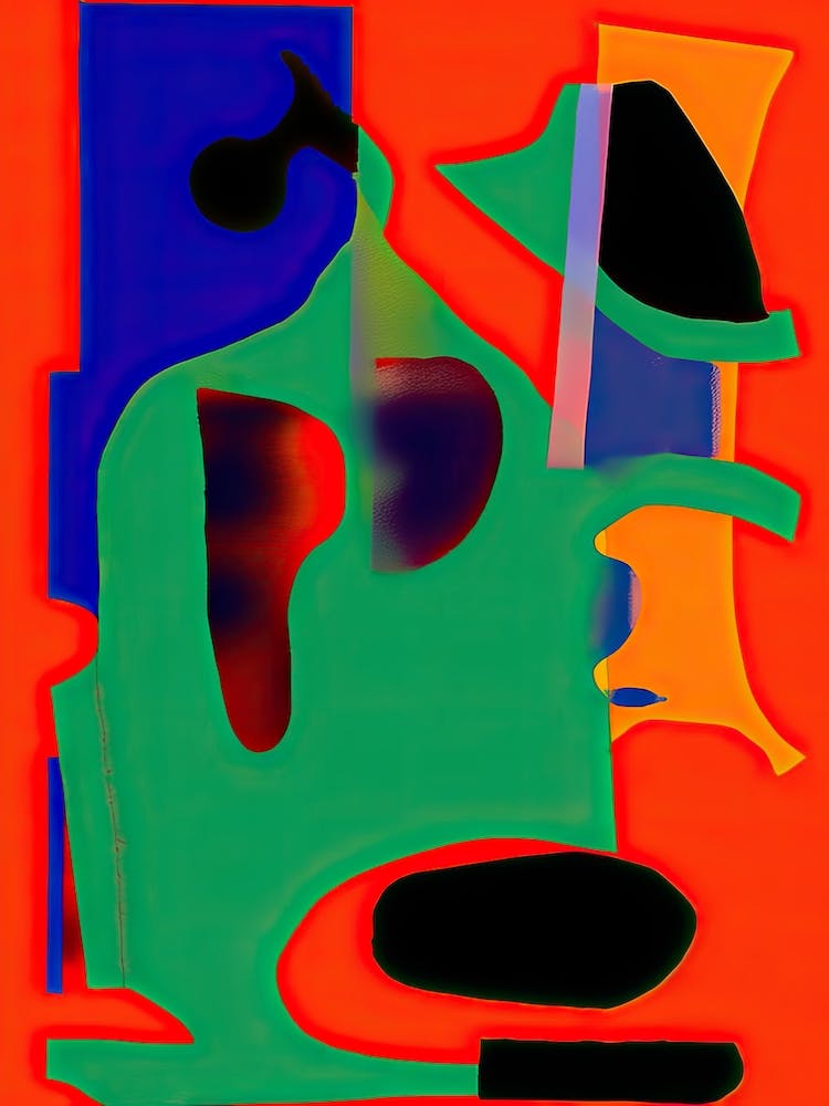 Strong Red Cut Out Abstract 0