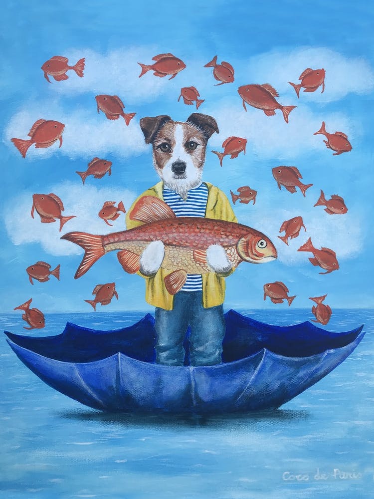 Jack Russell With Big Fish