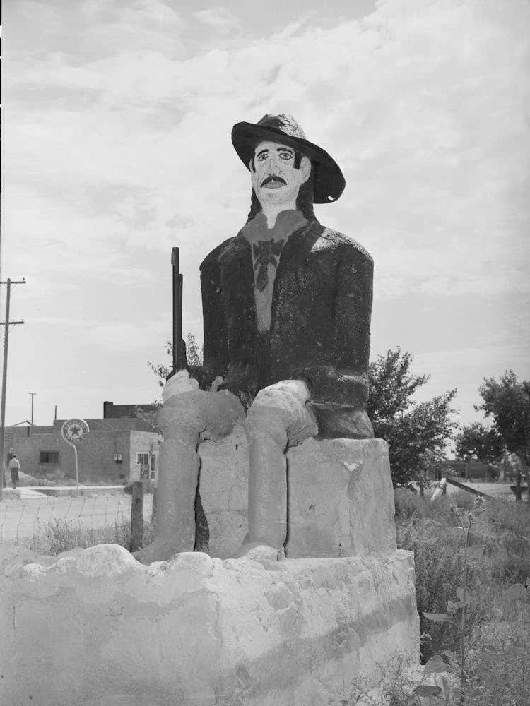Statue By Local Artist At Cimarron, New Mexico By Russell Lee