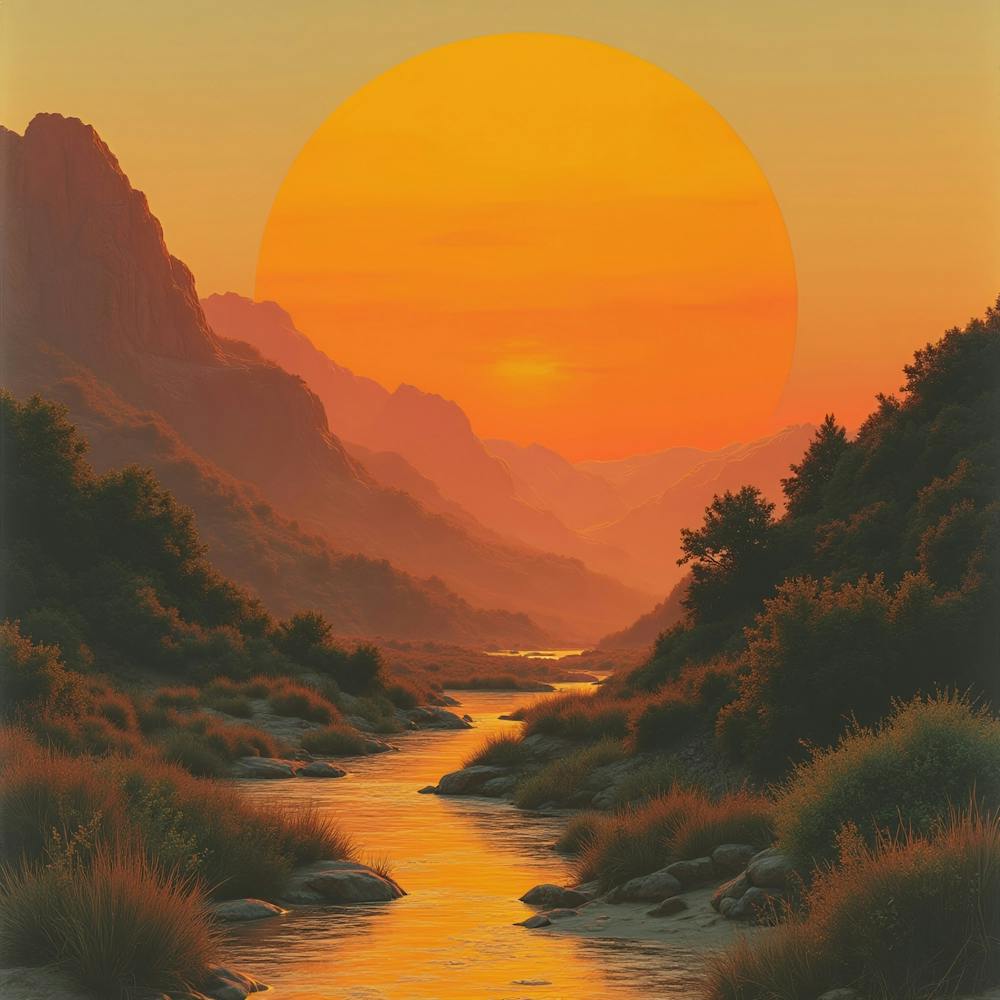 Sunset Over The River 6