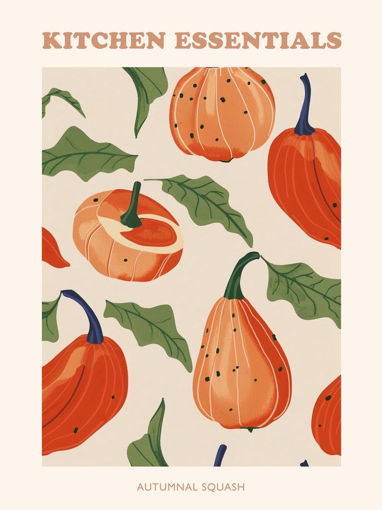 Autumnal Squash Pattern Poster 1