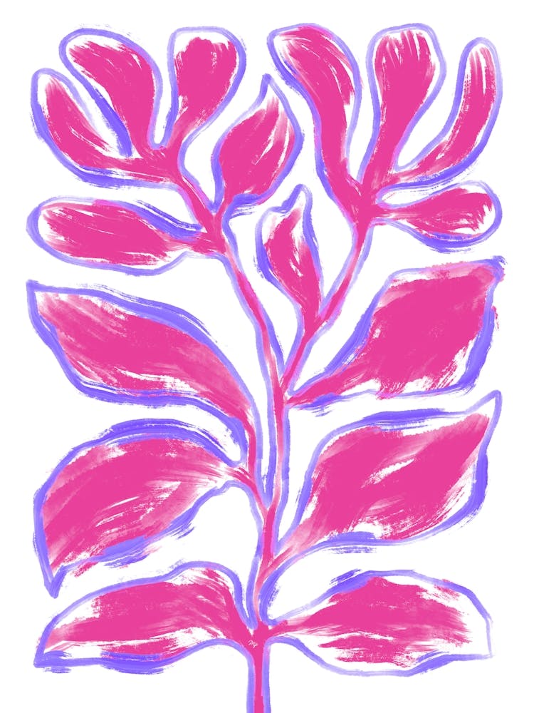 Abstract Pink Plant