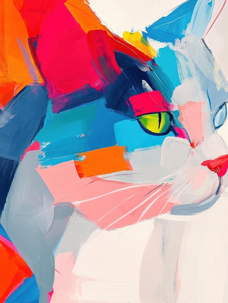 Abstract Cat Painting 3