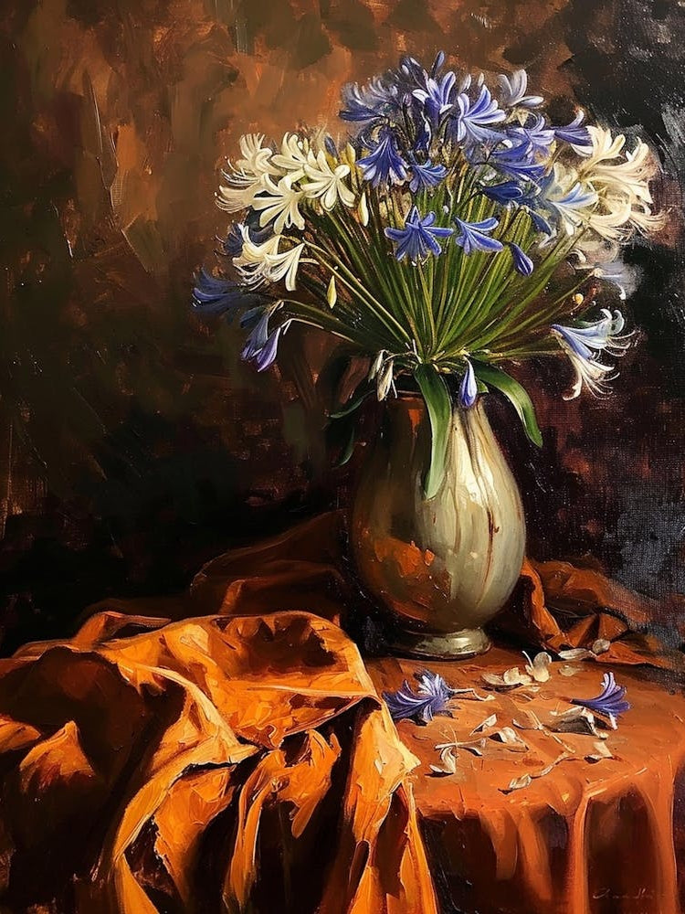 Baroque Floral Still Life Agapanthus 2