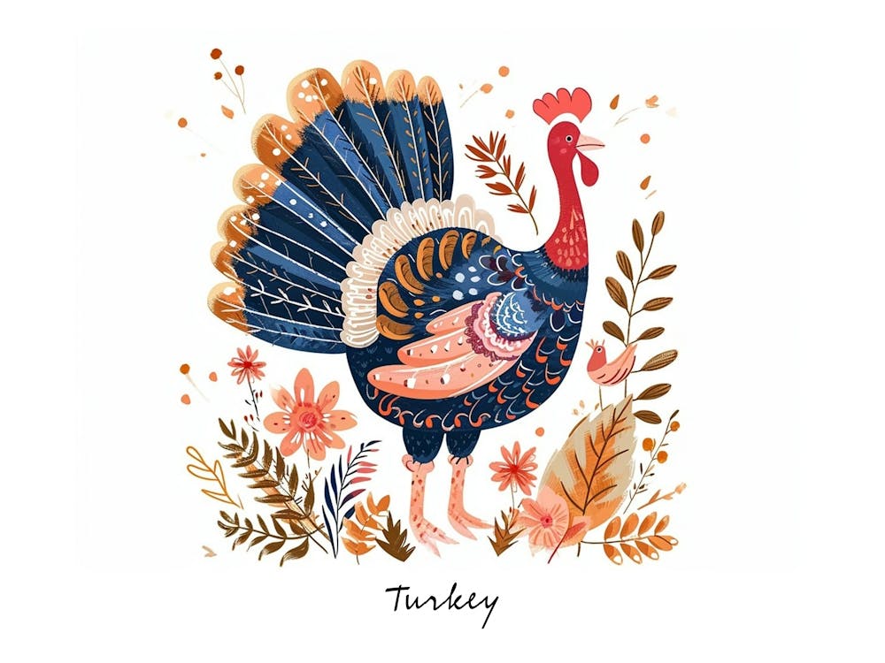 Little Floral Turkey 2 Poster