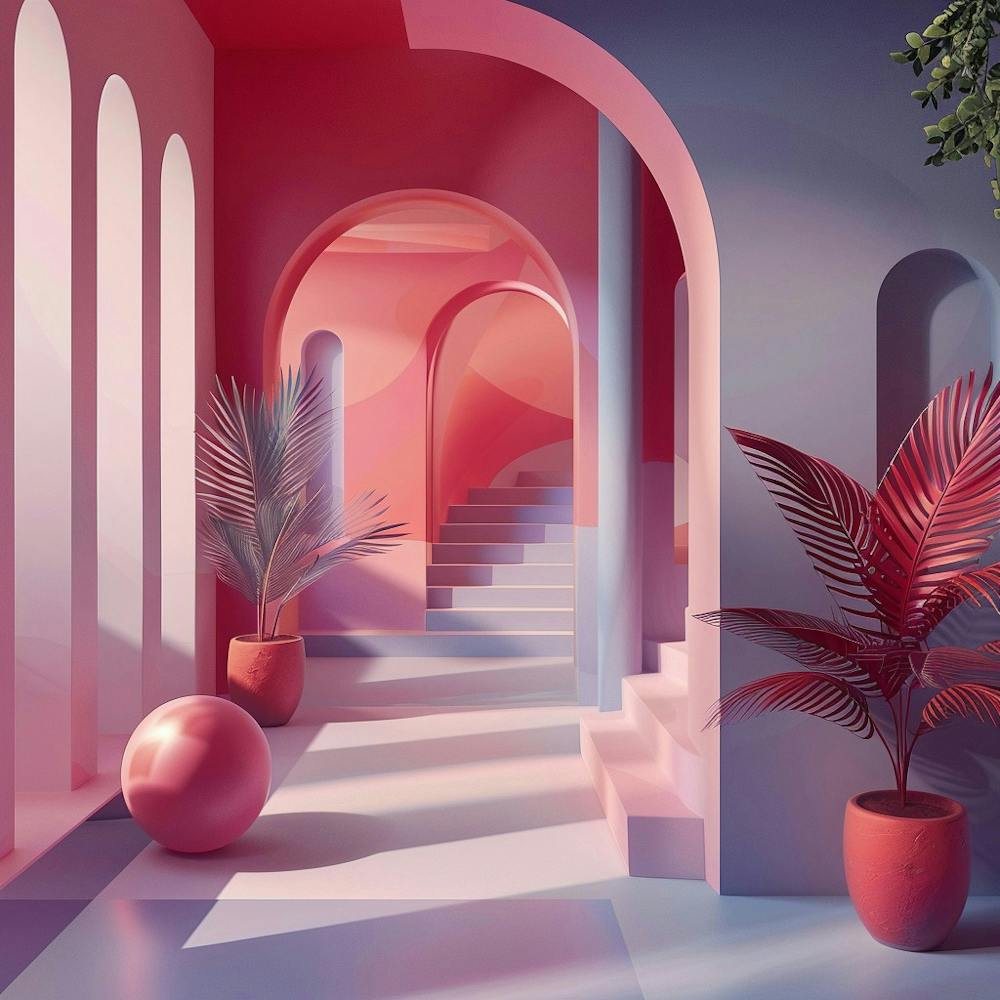 Pink And Purple Hallway