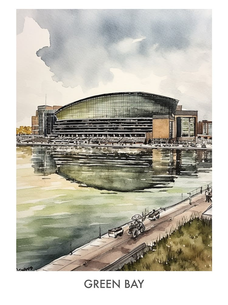 Green Bay Watercolor 2travel Poster