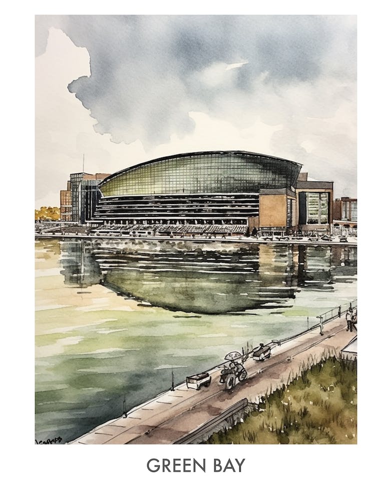 Green Bay Watercolor 2travel Poster