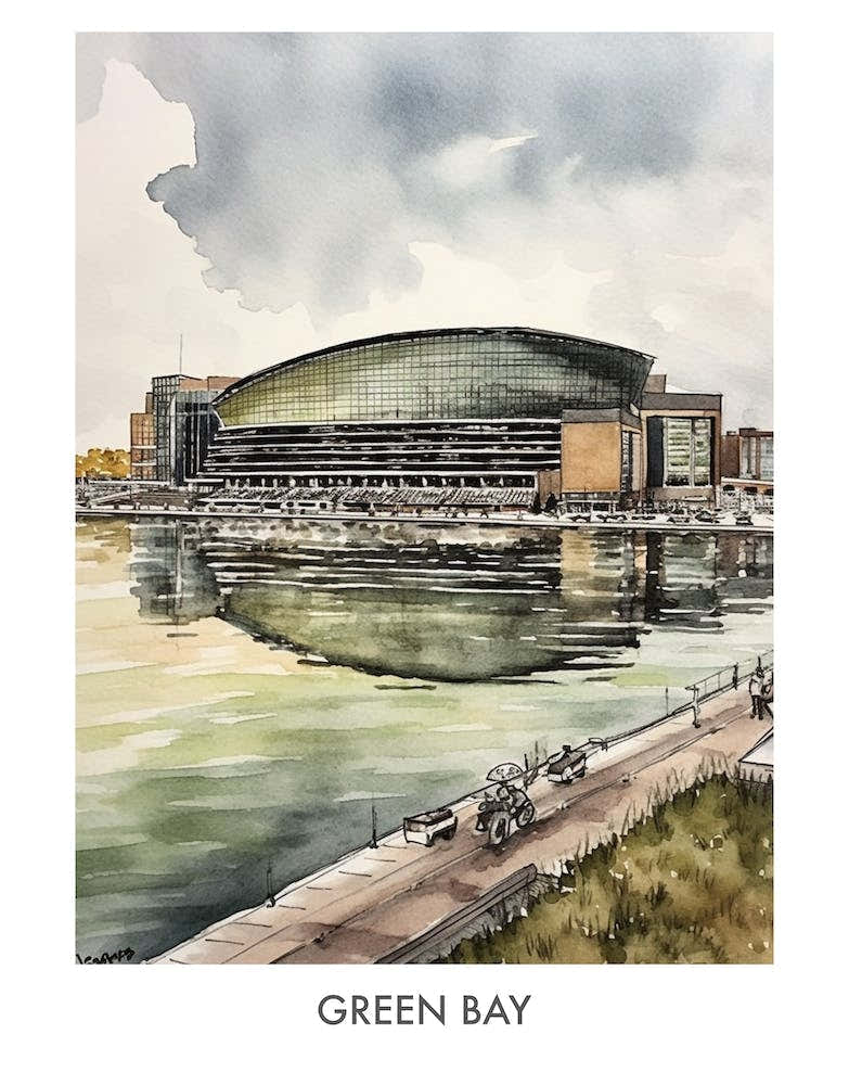 Green Bay Watercolor 2travel Poster