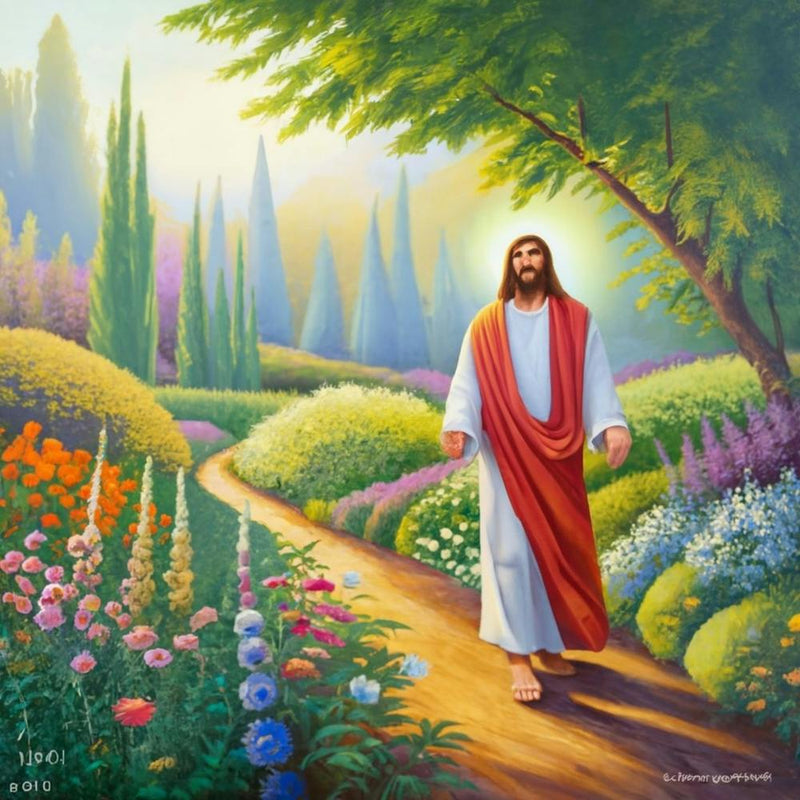 Jesus Walking In The Garden