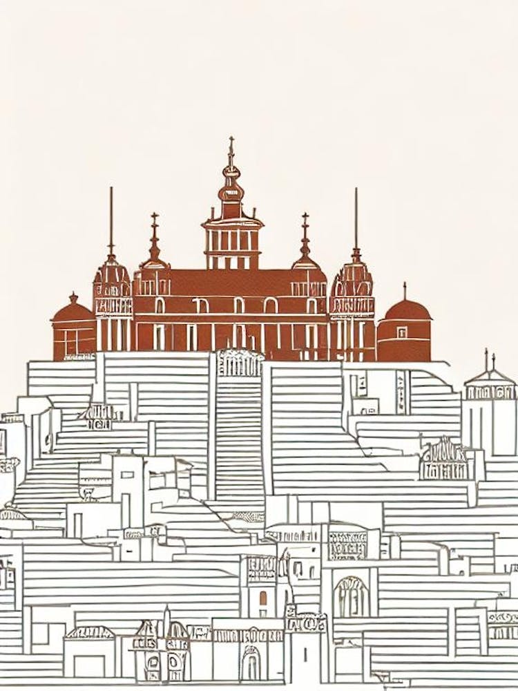 Hauptmarkt Krakau Boho Wahrzeichen Illustration