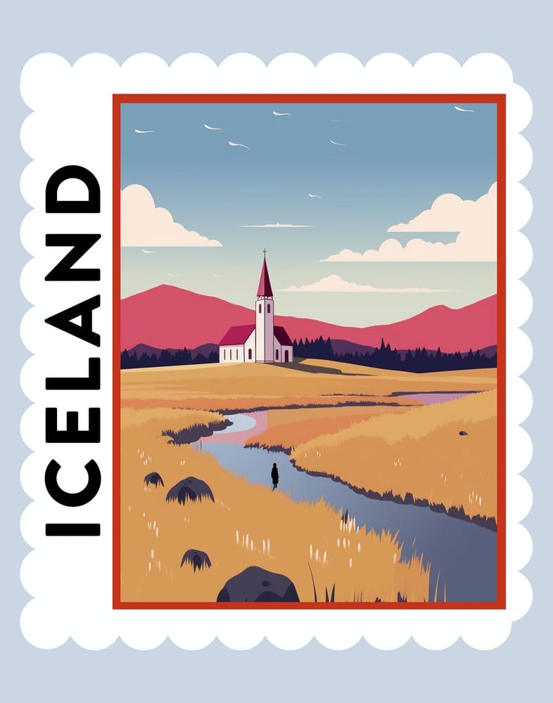 Iceland 1 Travel Stamp Poster