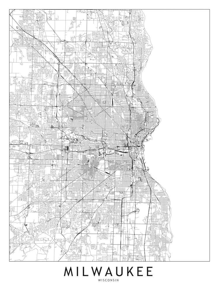 Milwaukee White Map