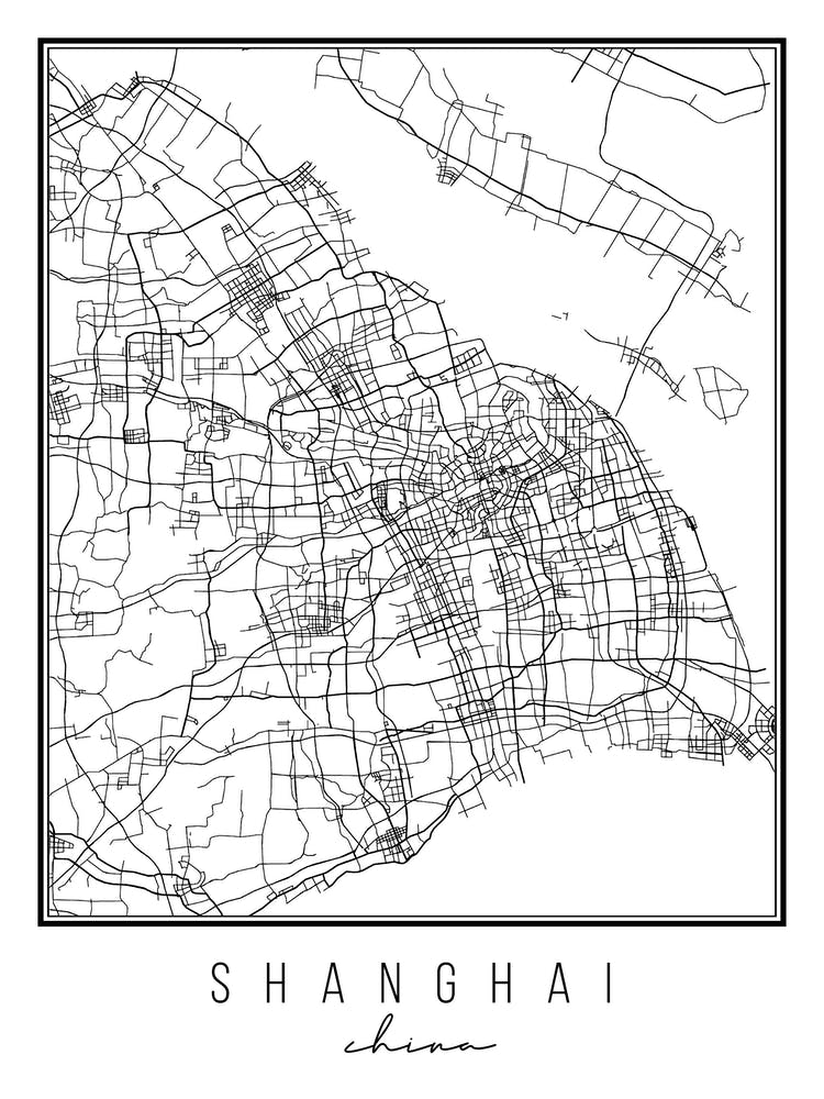 Carte Routière de Shanghai, Chine