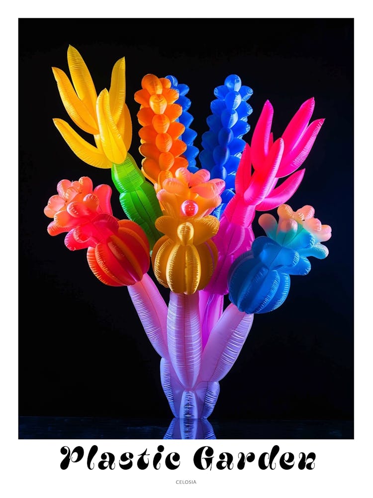 Bright Inflatable Flowers Poster Celosia 2