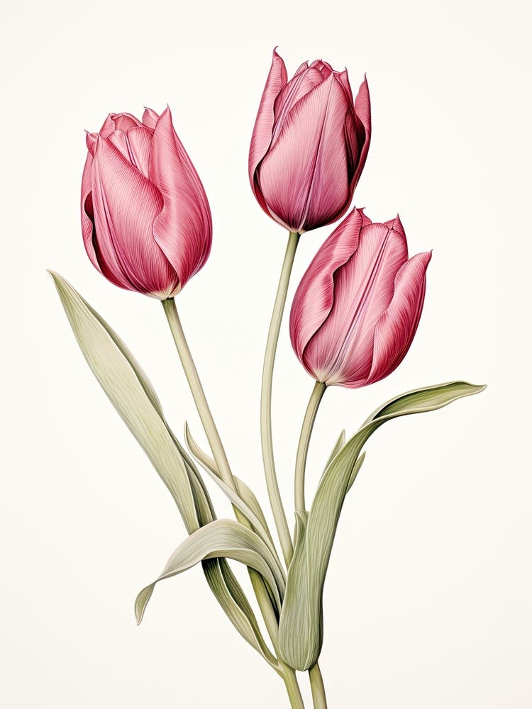 Tulpenblume, Botanisches Vintage 3