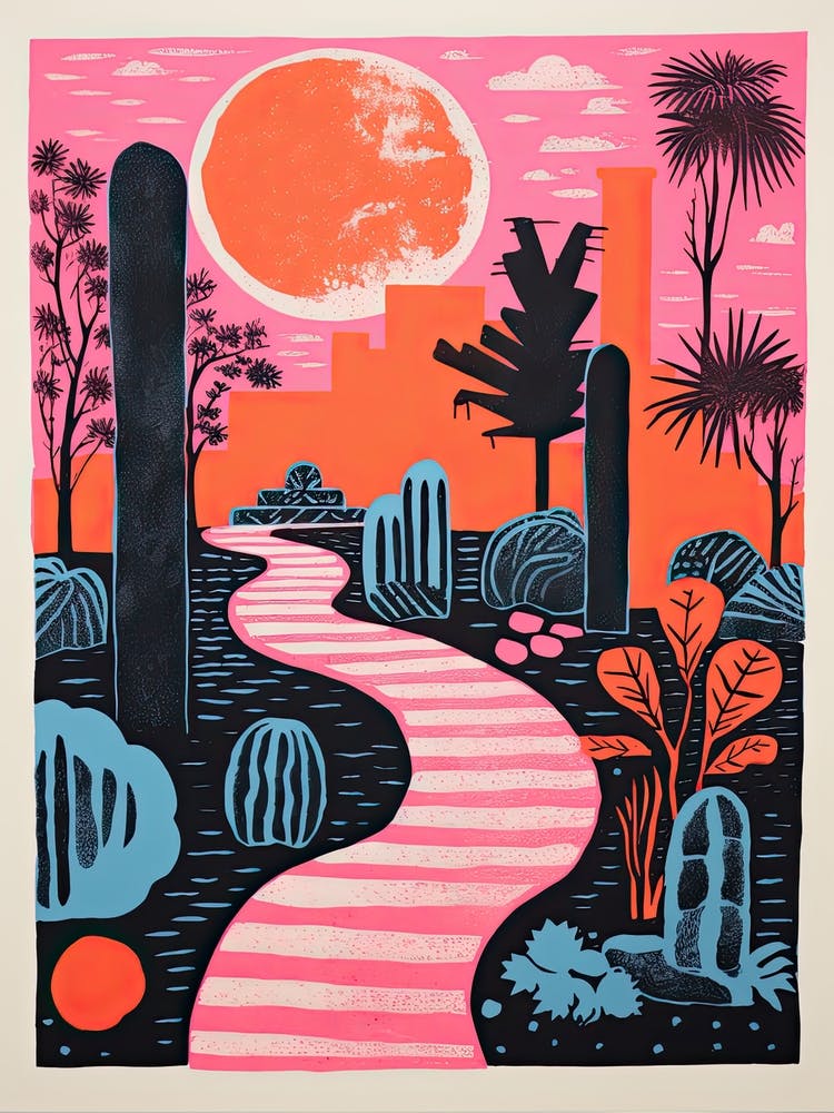 Jardin Botanico De Rio De Janeiro Gardens Abstract Riso Style 1