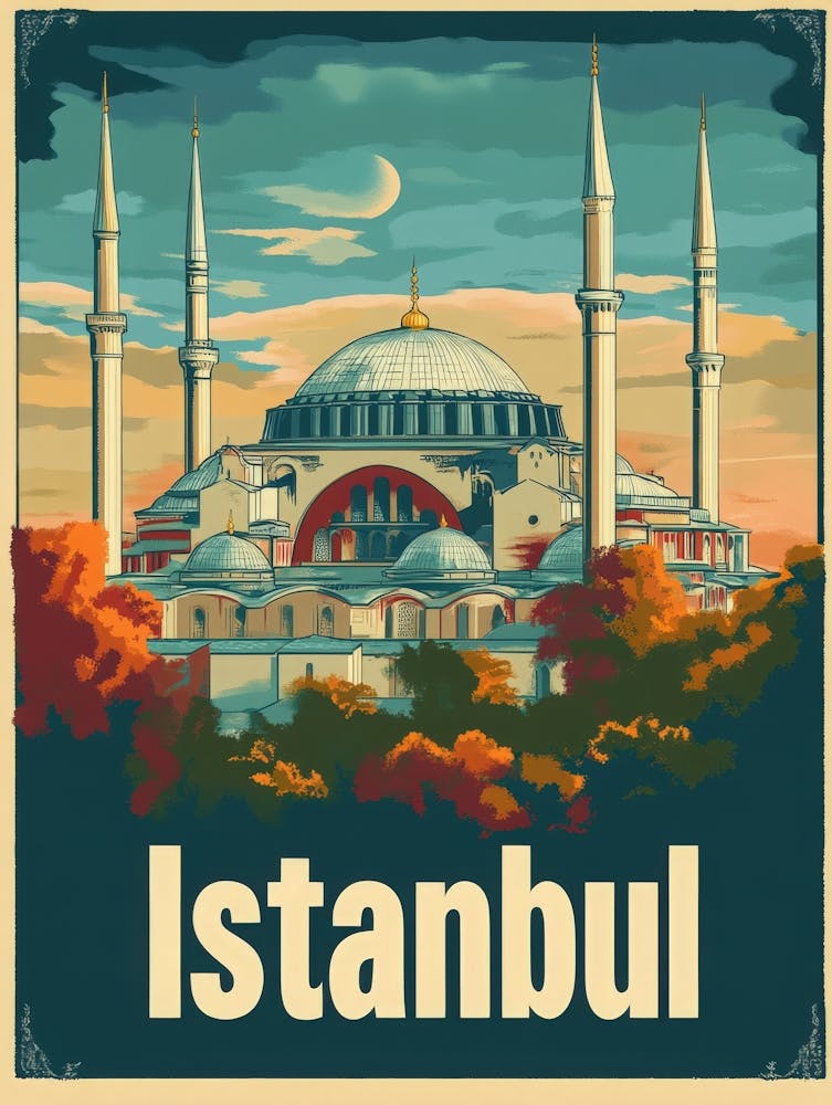 Aihrgdesign A Vintage Travel Poster Of Istanbul Featuring The 27fd0240 6ba9 499c B002 E387d04d0166 3