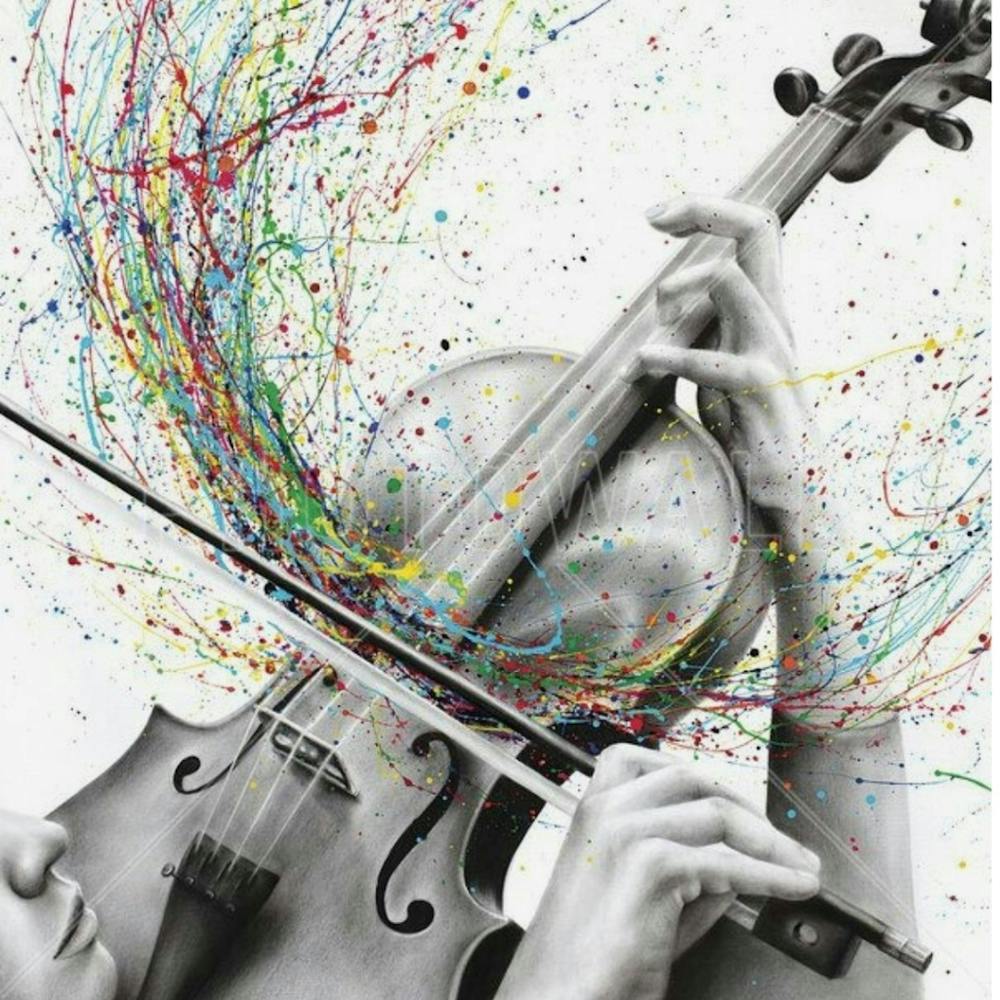 Violin With Splatters