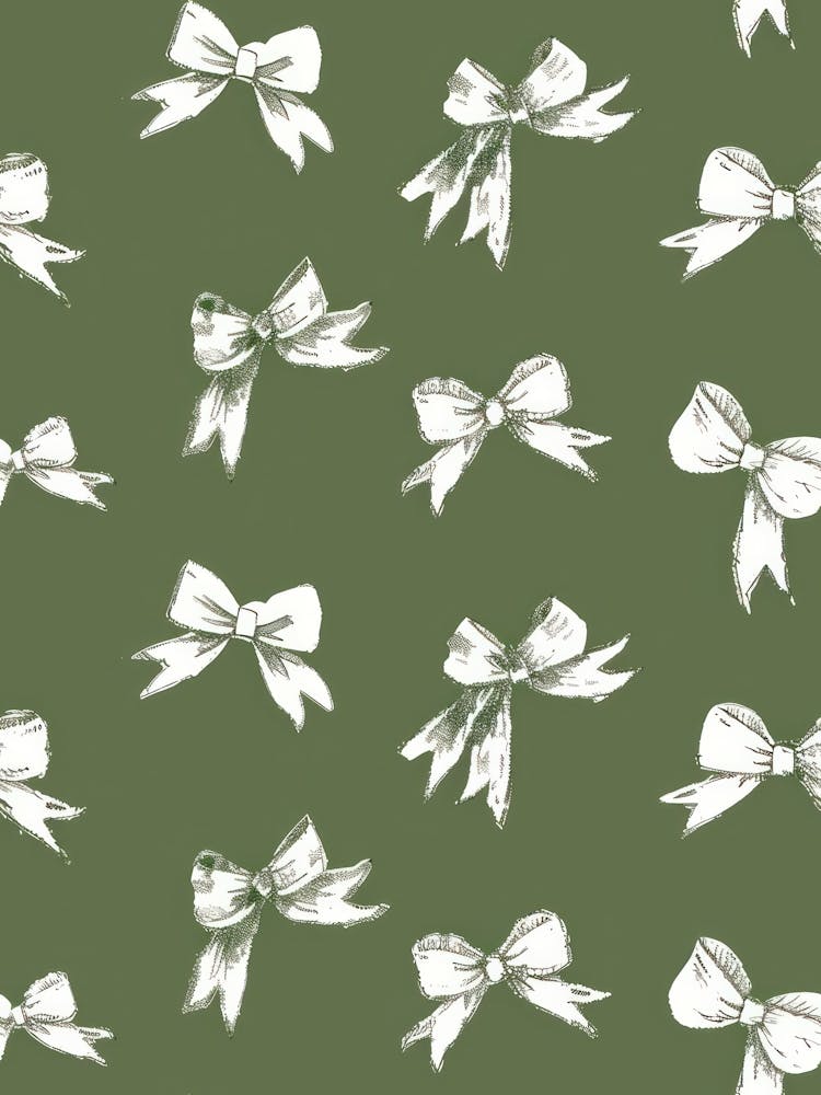 Green And White Bows 1 Pattern