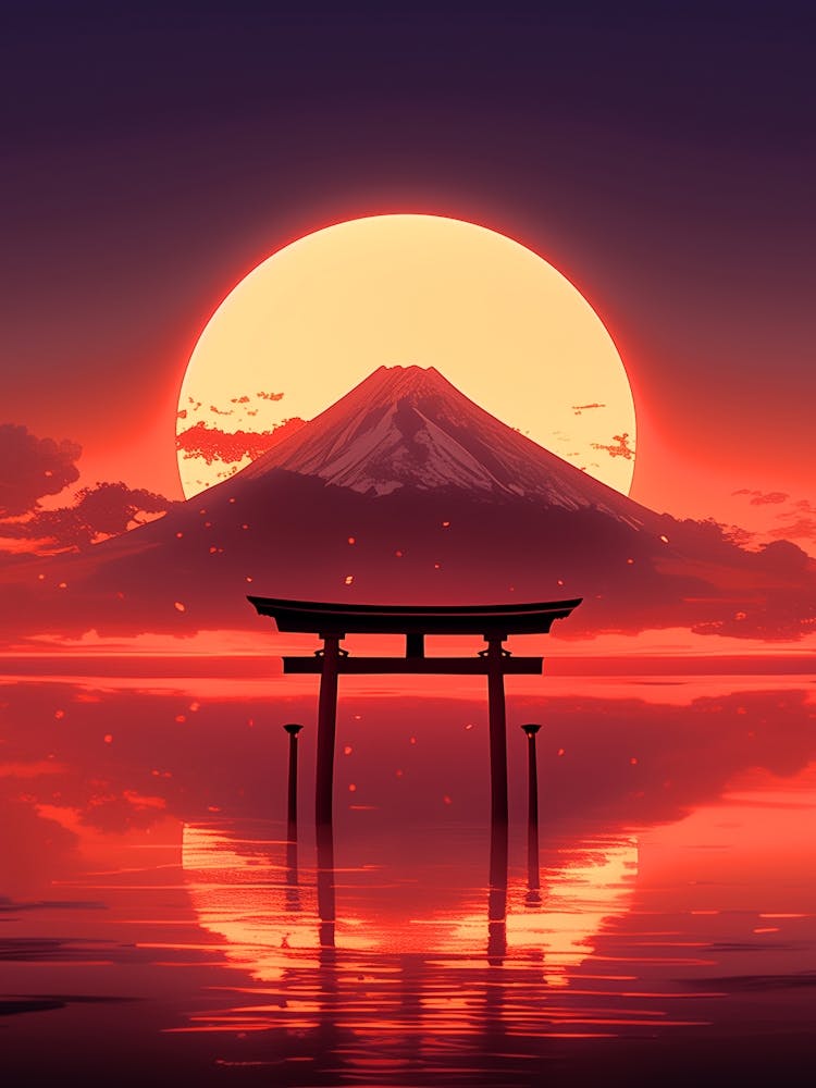 Sunset Over Fuji