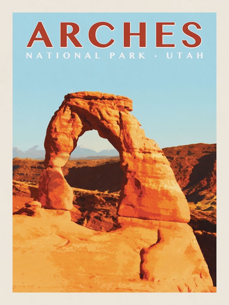 Utah Arches National Park Travel Poster