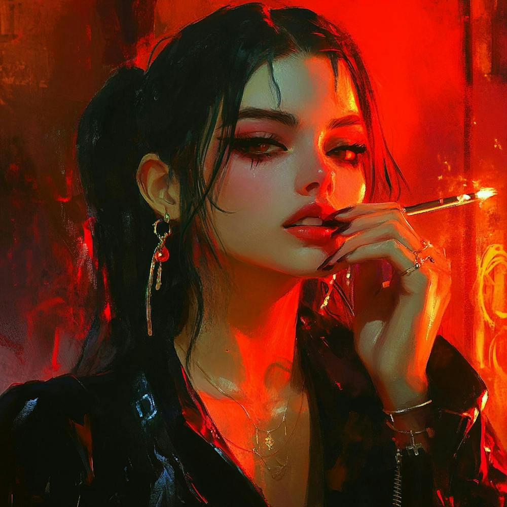 Girl Smoking A Cigarette 1