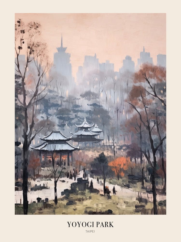 Winter City Park Poster Yoyogi Park Taipei Taiwan 4