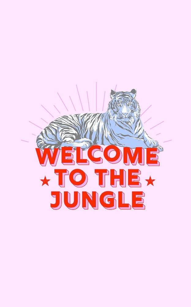 Welcome To The Jungle Retro Tiger