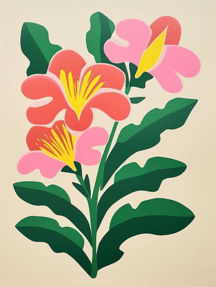 Cut Out Style Flower Art Lily 4