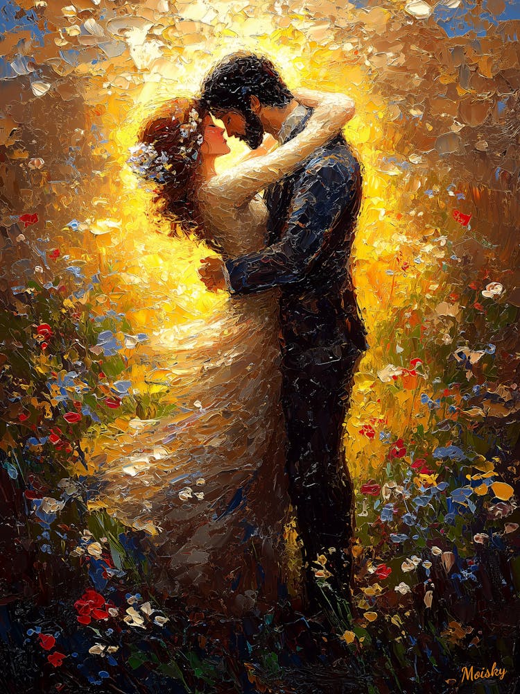 Impressionist Inspired The Kiss Poster