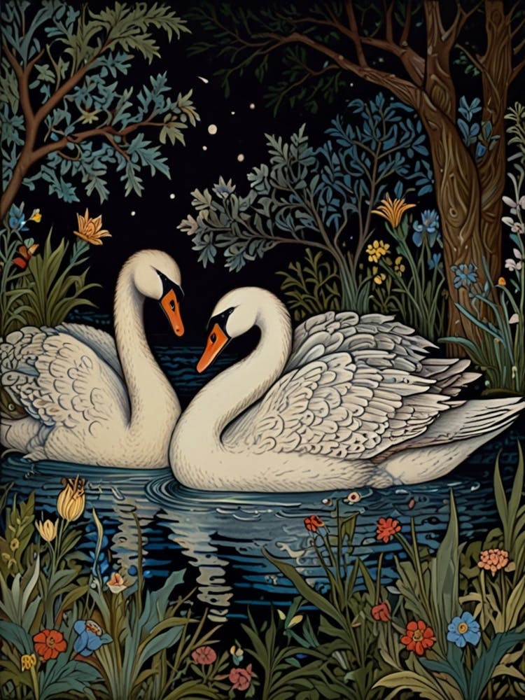 William Morris Swans In The Night
