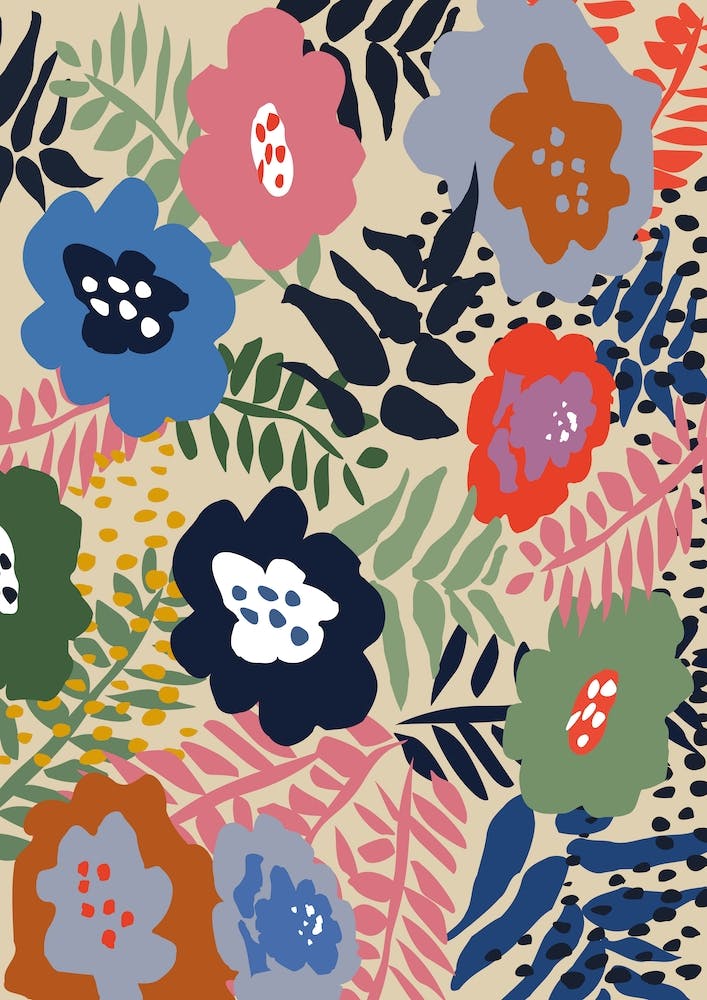 Maximalist Floral Shapes Pattern