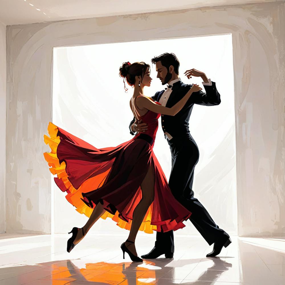 Couple Dancing Tango