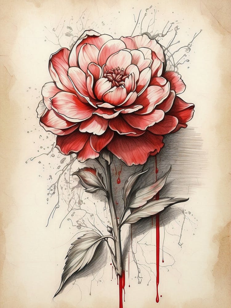 Peony Tattoo Design