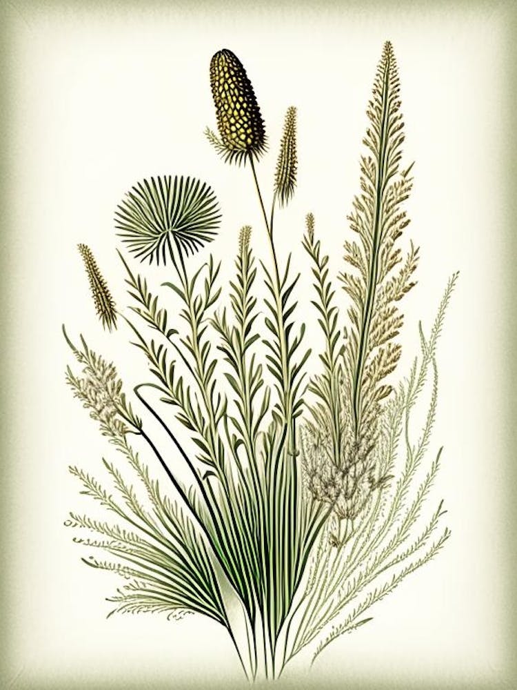 Prairie Dropseed Wildflower Vintage Botanical