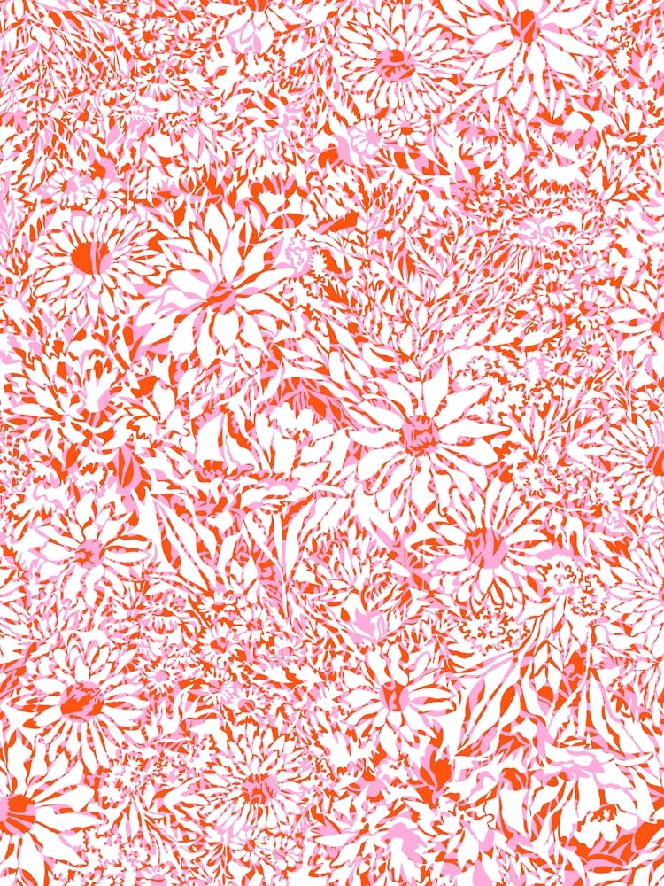 Linear Garden - Orange Pink