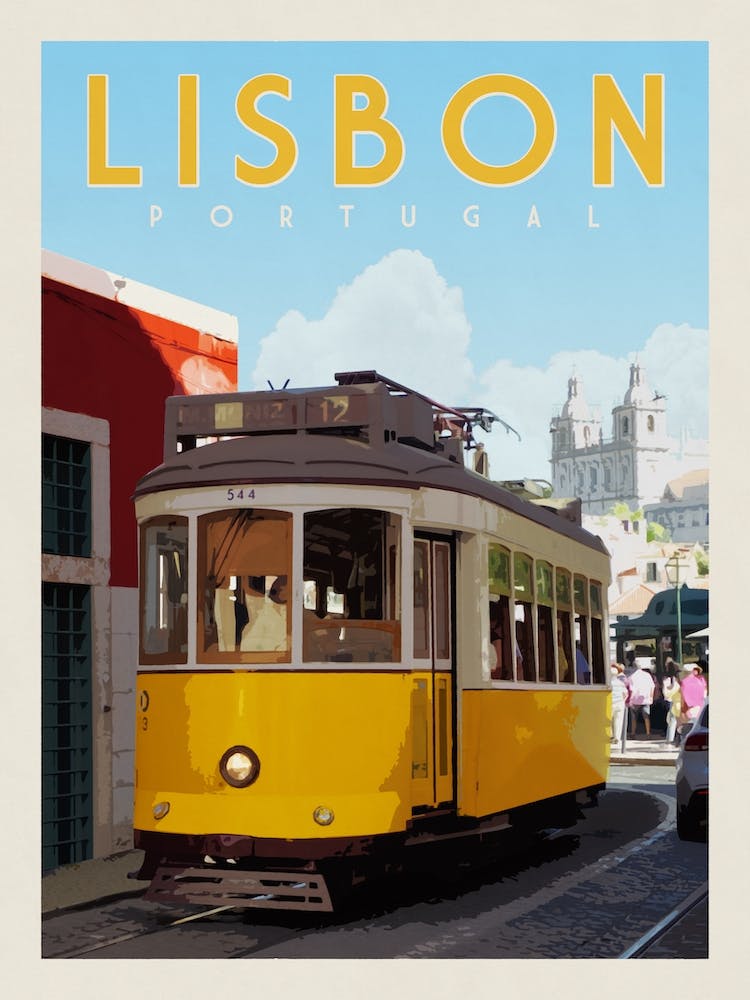 Lisbon Portugal Travel Poster