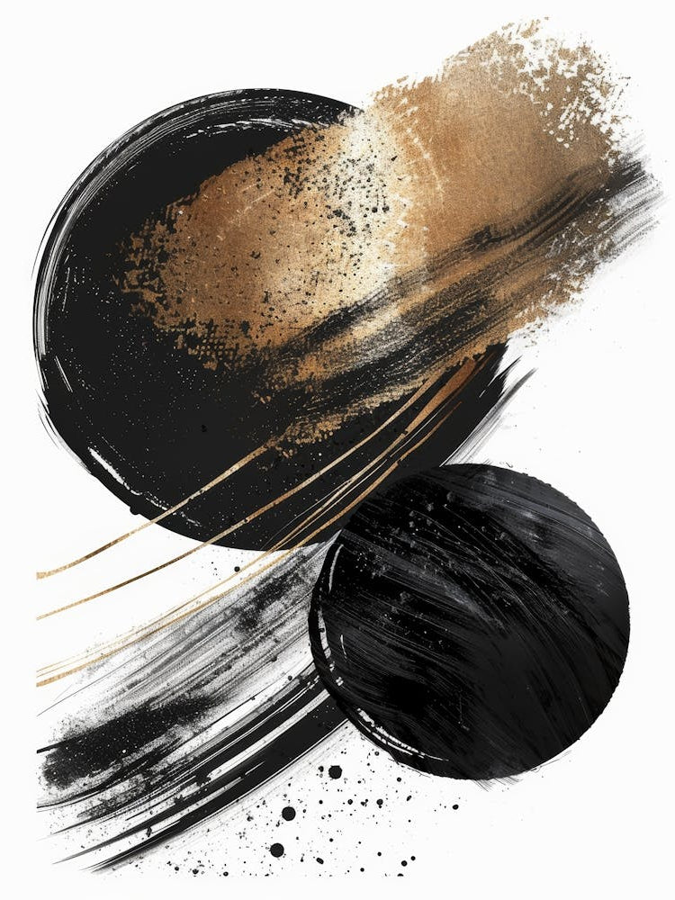 Abstract Black And Gold Canvas Print 28