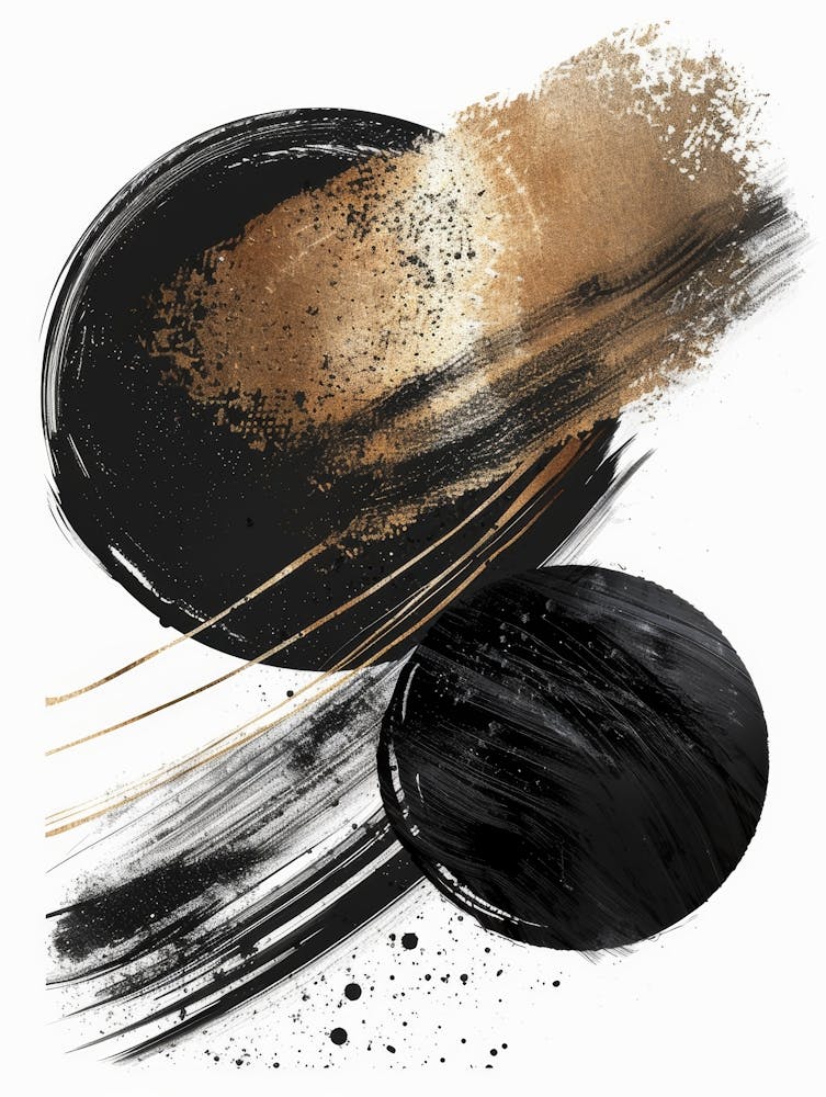 Abstract Black And Gold Canvas Print 28