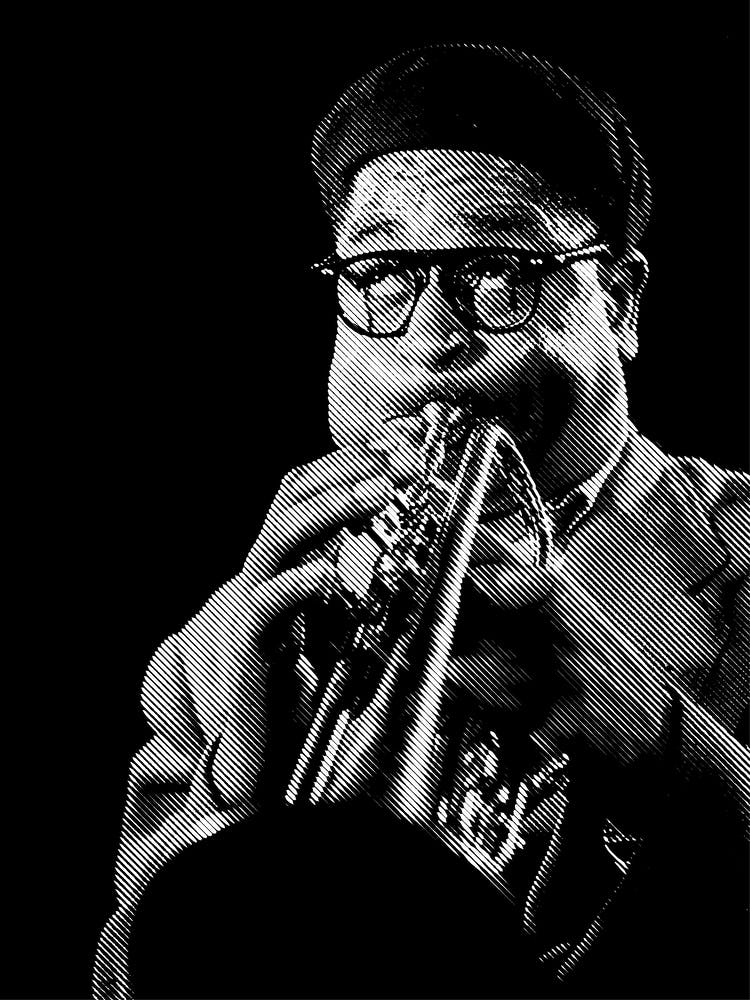 Dizzy Gillespie Line Art Illustration 1