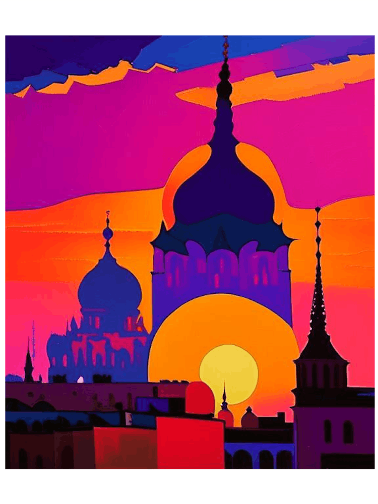 Abstract Sunset Over The City