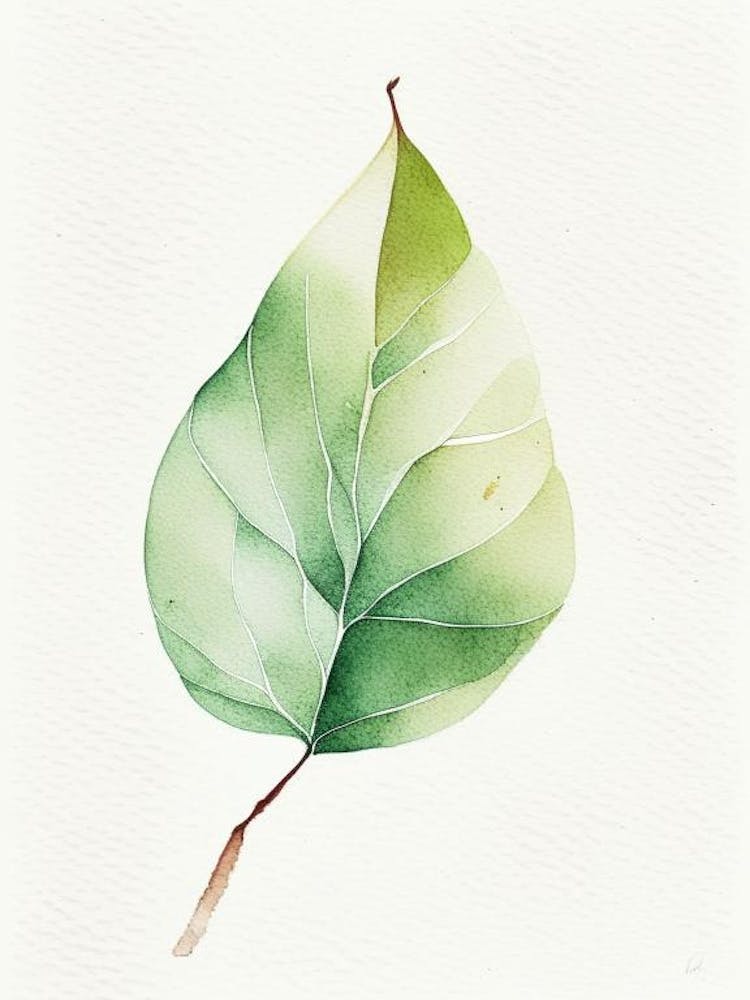 Pear Leaf Minimalist Watercolour 2