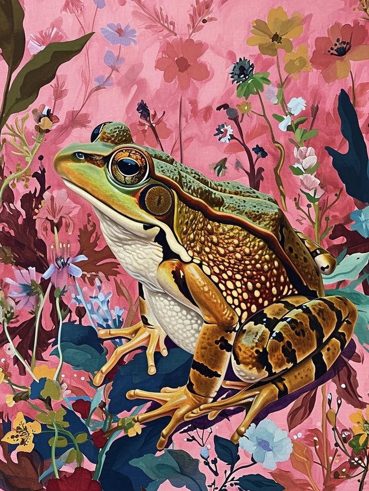 Florale Tiermalerei Frosch 1