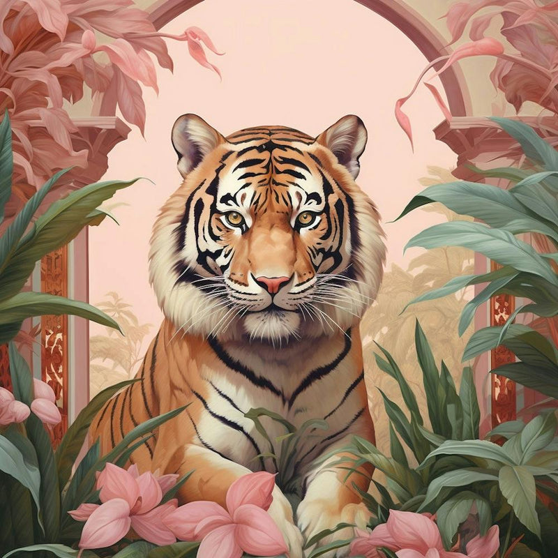 Tiger 2 Pink Jungle Animal Portrait