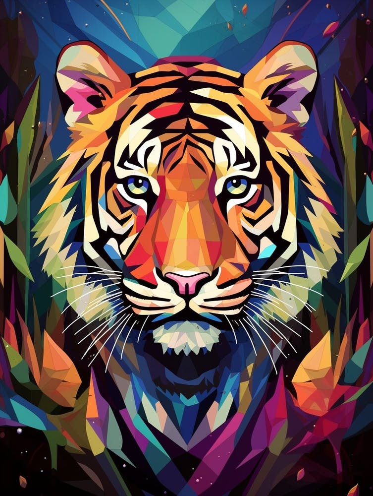 Tigre Abstrait Géométrique 3