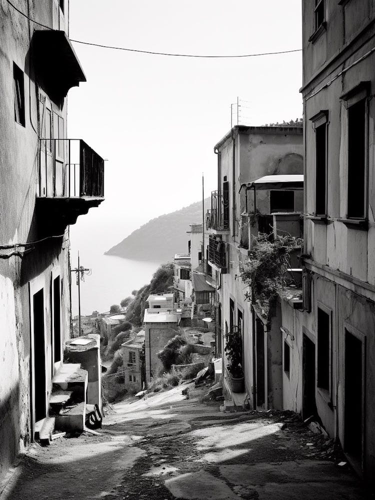 Cinque Terre, Italie, Photographie Noir Et Blanc 2
