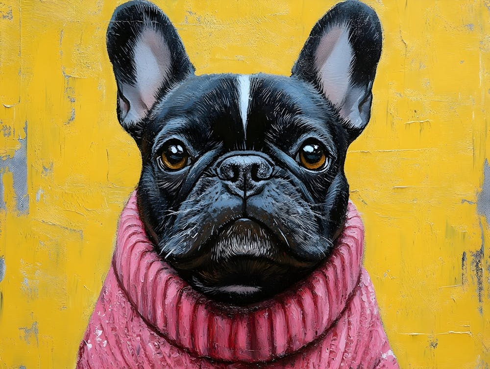 Frenchie In Pink And Yellow 4