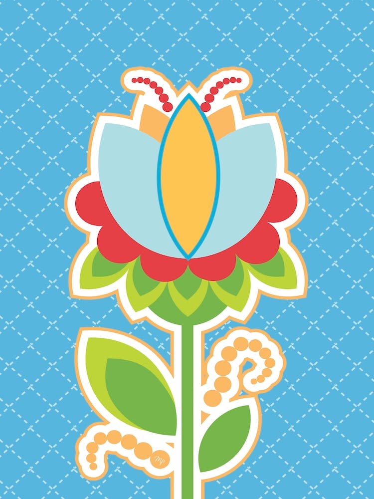 Colorful Retro Flower