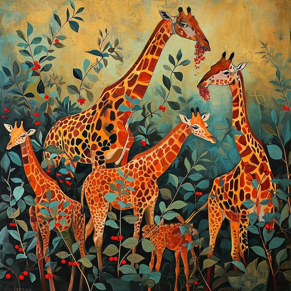 Giraffe Acrylic Style Painting